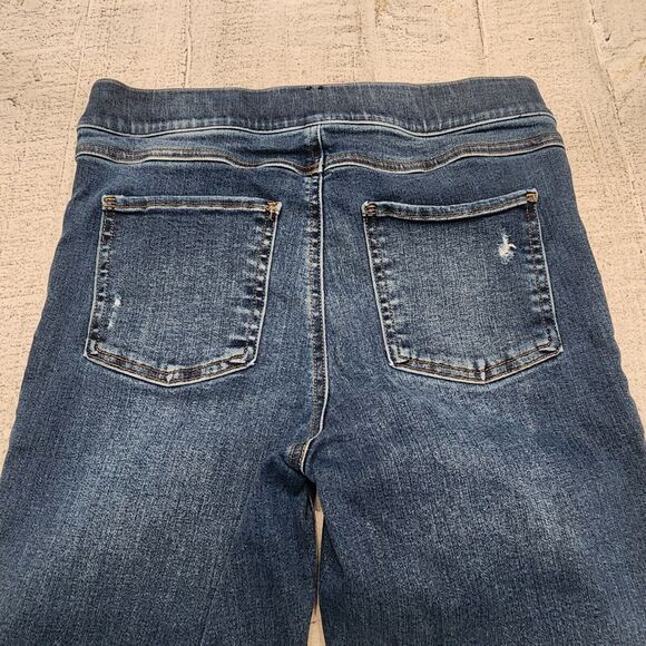 Spanx Distressed Ankle Skinny Jeans Women's M High Rise Stretch‎ Denim Raw Hem - Picture 7 of 12